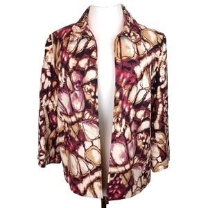 Alfred Dunner Abstract Print Jacket‎ Sz 8 Career Casual Blazer Circle Oak Money